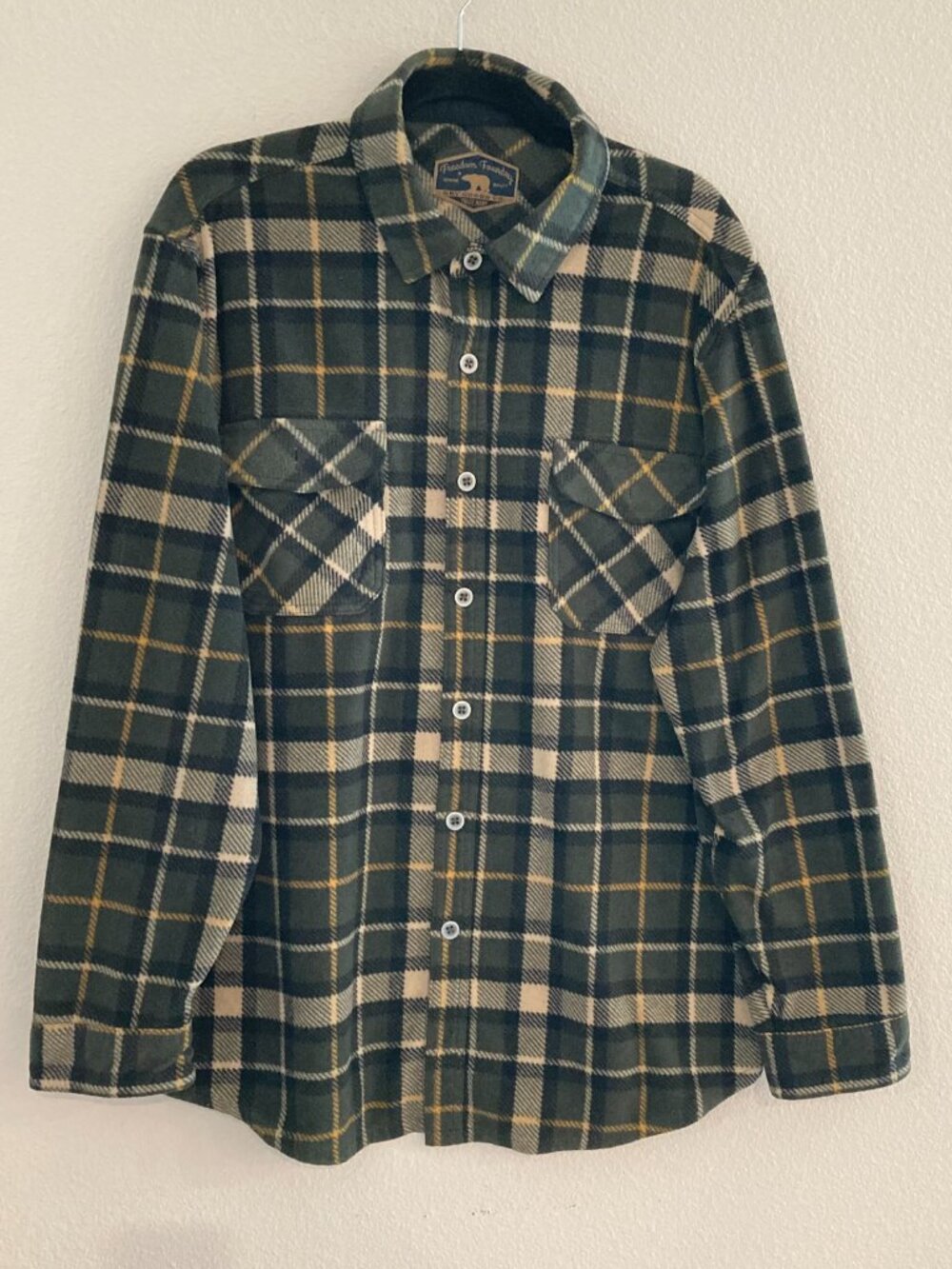 ✨ Freedom Foundry Plaid Fleece Shacket Flannel Shirt Jacket - Size XL Green
